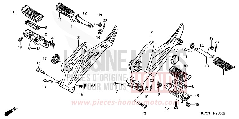 STEP for Varadero 125 BRITANY SILVER METALLIC (NH403) from 2005